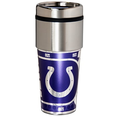 Indianapolis Colts Gobelet de Voyage en Acier Inoxydable 16 oz. avec Graphiques Métalliques
