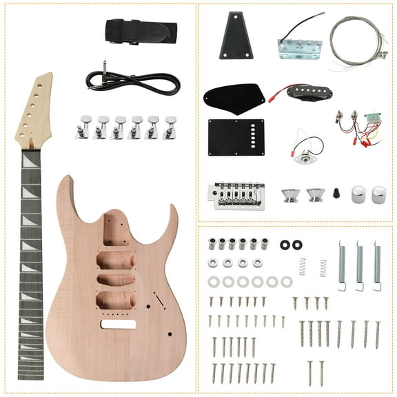 SSyao 6 String 170 Style Electric Guitar Kits with Mahogany Body, Maple Neck