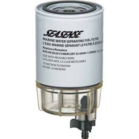 SeaSense Universal Water Separating Fuel Filter with Clear Bowl