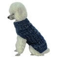 thumbnail image 2 of Classic True Blue Heavy Cable Knitted Ribbed Fashion Dog Sweater, 2 of 4