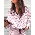 thumbnail image 5 of Gynyvoja Women Polka Dot Jacket Stand Collar Cropped Jackets Zip Up Coat Casual Spring Jacket with Pockets Pink Polka Dot Coat L, 5 of 6