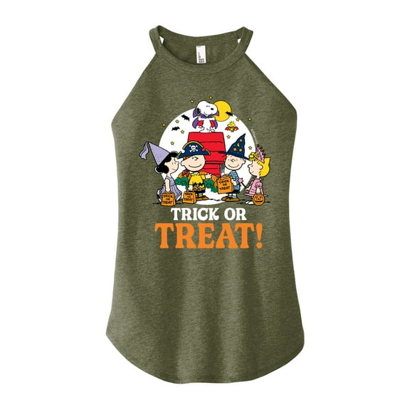 Peanuts - Trick Or Treat Moonlight - Juniors High Neck Tank Top