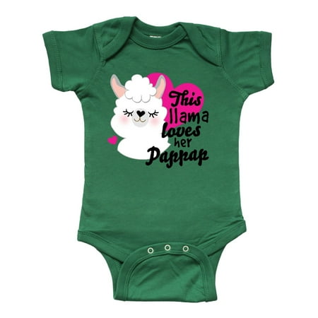 

Inktastic Valentines Day This Llama Loves Her Pappap Gift Baby Girl Bodysuit