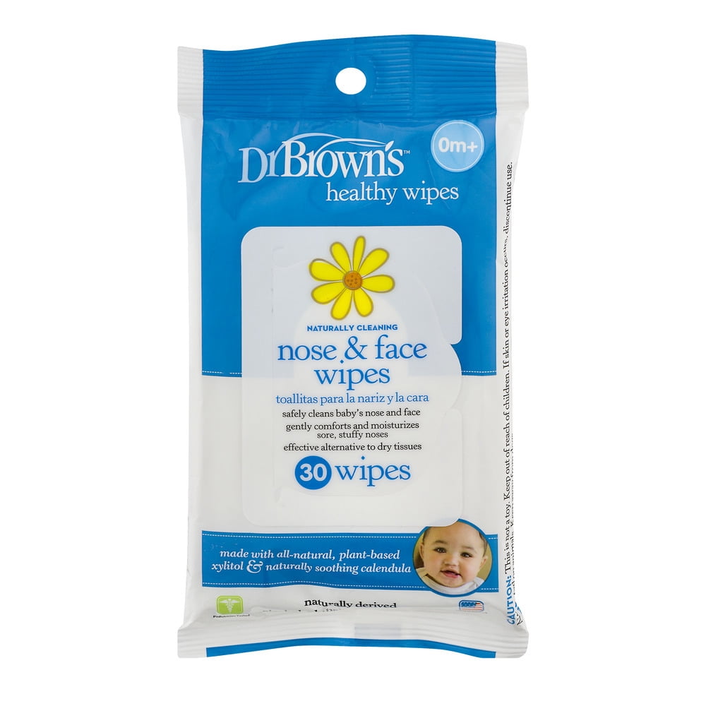Dr Brown's, Dr. Brown's Healthy Wipes Naturally Cleaning Nose & Face