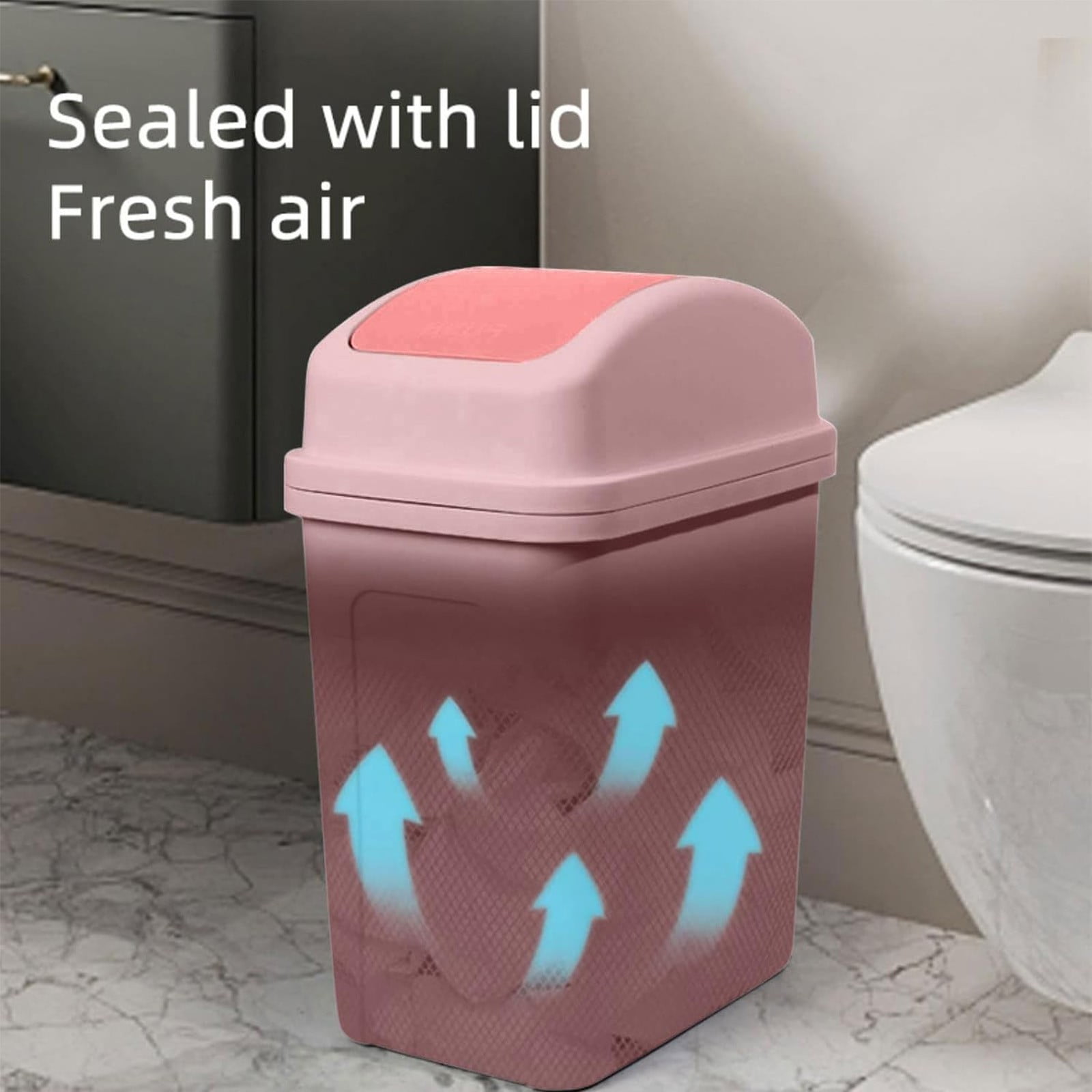 Clearance! Under $10 Bathroom Trash Can with Lid 5.5 Plastic Garbage Can with Lid Waste Basket Trash Garbage Dog Proof Trash Can for Bathroom Kitchen L