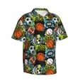 thumbnail image 2 of Fotbe Balls Hawaiian Shirt for Men Unisex Summer Beach Casual Short Sleeve Cotton Linen Button Down Shirts-X-Large, 2 of 9