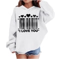 thumbnail image 1 of Sudadera con capucha y estampado de corazón de San Valentín, sudadera de manga larga para niños y niñas, chaqueta para niñas de talla mediana y grande., 1 of 7