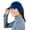heather indigo, variant on Fleece Ponytail Hat with Drop Down Ear Warmer | The Trailblazer Adventure Hat for Women - black