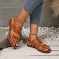 thumbnail image 5 of Women's Fashionable and Casual Summer New Style Solid Color Versatile Toe Buckle Strap Beach Roman Sandals Clearance Under $10.00, 5 of 5
