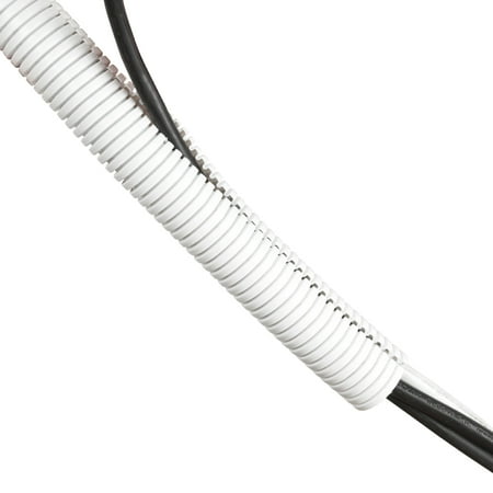 D-Line White Pre-Split Cable Management Tube 1.26in Diameter 43in Length