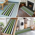 thumbnail image 5 of 2'x6' Rug Runners for Hallways Kitchen, Green Navy Blue Striped Non Slip Entryway Beside Floor Carpet Runner, Farmhouse Stripes Washable Laundry Room Bedroom Throw Rugs Mat for Family Pet, 5 of 8