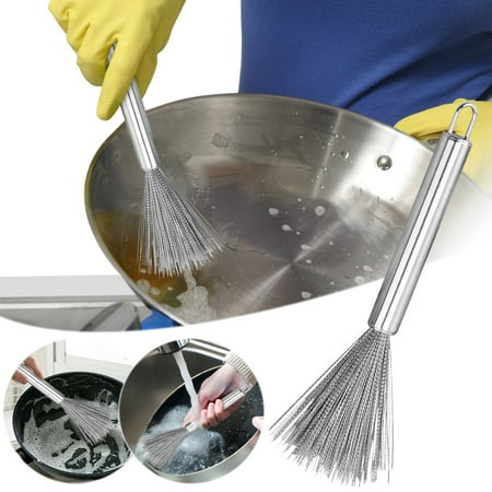 

Savings Stainless Steel Pot Brush Large Size Clean Kitchen Utensils Kitchen Household Pot Washing Tool Steel Wire Long Brush 2pc Bathroom Cleaning on Clearance