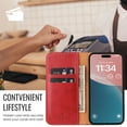 thumbnail image 7 of Feishell for Samsung Galaxy S25 Ultra Wallet Case,Premium PU Leather Magnetic Closure Folio Flip Kickstand RFID Blocking Credit Card Slots & Cash Pocket Shockproof Business Classic Phone Case,Red, 7 of 7