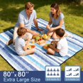 thumbnail image 2 of 2 in 1 Tote Picnic Blanket Waterproof Outdoor Camping Mat，Large Capacity Beach Blanket 80''x80'' 7 Layers Easy to Fordable and Carry., 2 of 8