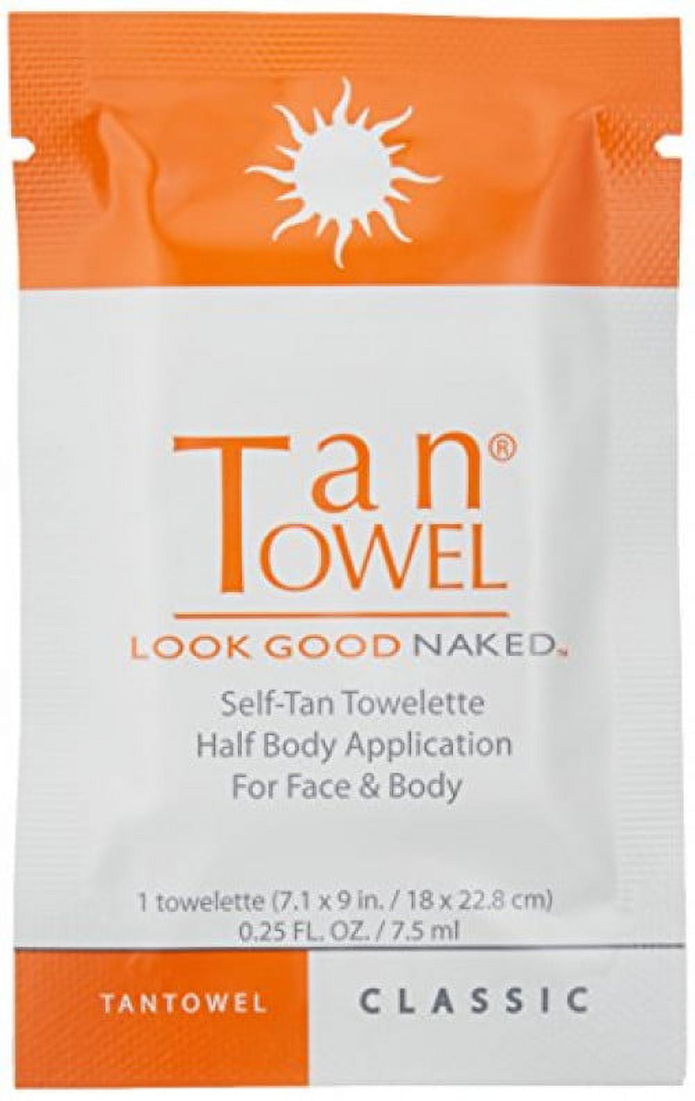Tan Towel Self Tanner Towelette Half Body Classic, 10 Ct
