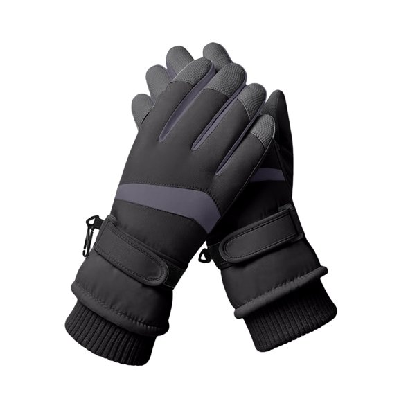 Winter Gloves for Women Elastic Ski Windproof Touchscreen Thermal Warm Thickened With Fleece Skiing Cycling Gloves Dark Gray