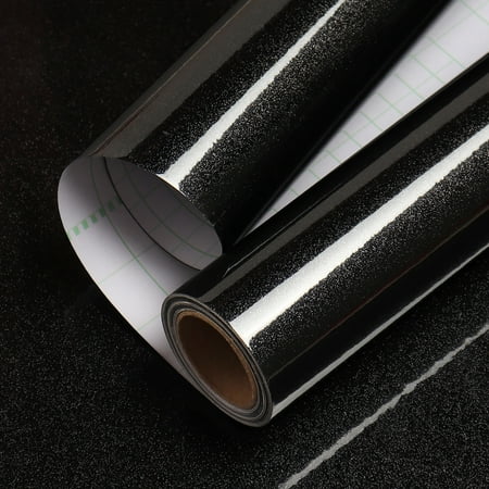 LaCheery 24"x160" Black Wallpaper Peel and Stick Contact Paper Waterproof Glossy Black Stick on Wallpaper Removable Counter Top Covers for Kitchen Cabinets Living Room