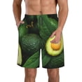 thumbnail image 2 of Uemuo Fresh Avocados Pattern Men's Swim Trunks Hawaiian Beach Bathing Suit Swimsuits Beach Quick-Dry Shorts with Pockets-Small, 2 of 9