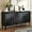 Antique Black, variant on Large Buffet Sideboard Cabinet with Storage,60" Modern Cedenzas Buffet Table American Farmhouse Charm Cabinet with 4 Symmetrical Sunburst Doors for Living Room Hallway, Antique Black