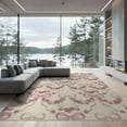 thumbnail image 2 of ODIKA 8'x10' Washable Area Rug Pink Interlocking Motif Vintage Inspired for Living Room, Under Sectional, Family , Durable, Non-Slip, 2 of 7