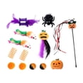 thumbnail image 2 of NovaStitch Halloween Cat Tunnel Toy Set Foldable Spider Ghost Pumpkin Print Play Tube with Feather Teaser Wand Cat Toy for Indoor Cats Kittens Interactive Exercise Pet Supplies, 2 of 7