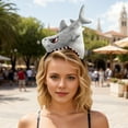 thumbnail image 2 of Shadoumai Cartoon Shark Headband Plush Shark Headwear for Women Girls Fun Party Hair Accessories for Christmas Dress up, 2 of 4