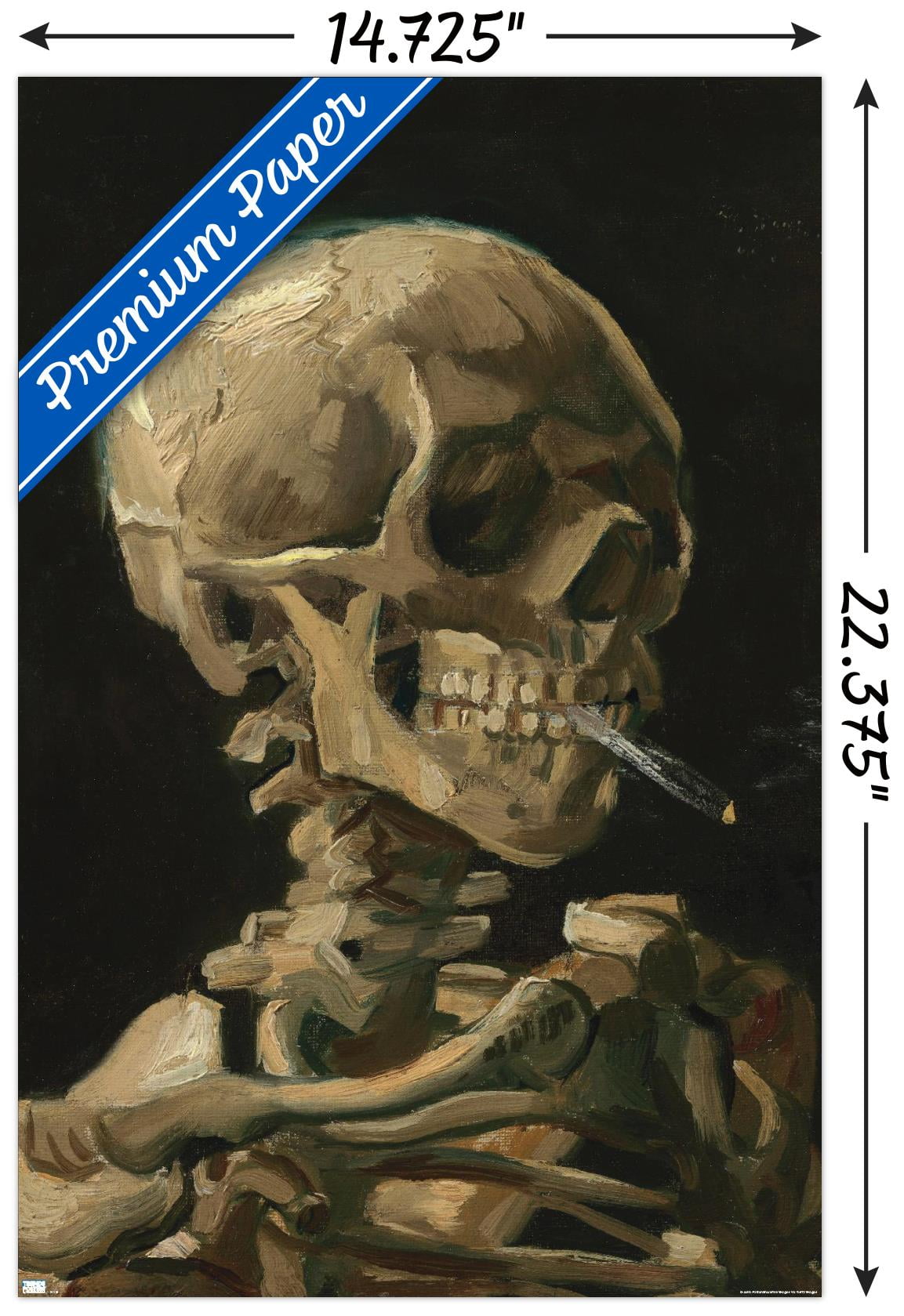 skull of a skeleton with burning cigarette price Head a by Vincent van Gogh, Smoking Art Print by Orca Art Gallery Vincent Van Gogh's Gothic Masterpiece: