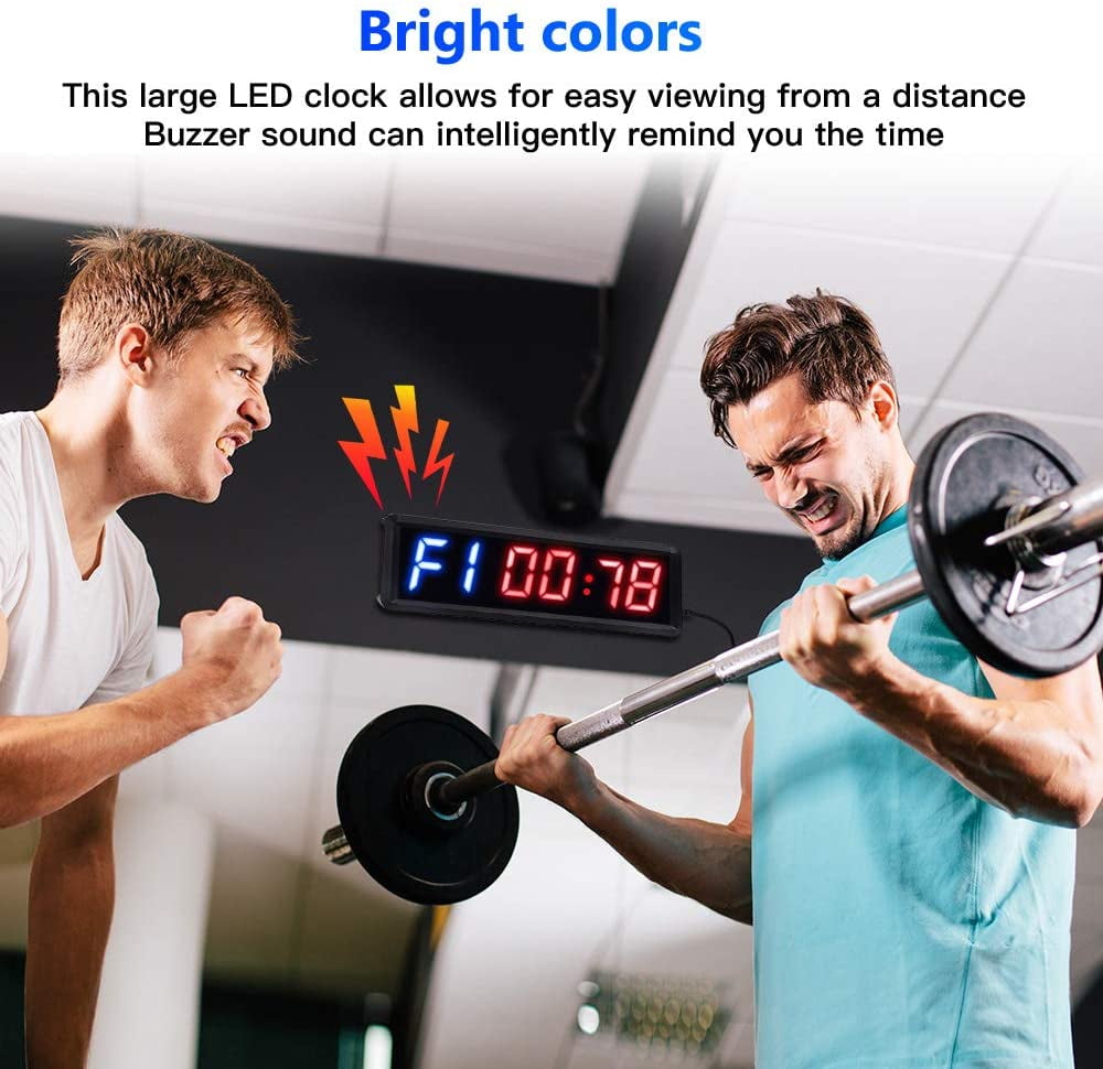 1.5'' Programmable LED Interval Timer Big Stopwatch Home Gym CrossFit Fitness US 