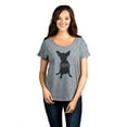 thumbnail image 2 of Thread Tank Chihuahua Dog Silhouette Women's Relaxed Slouchy Dolman T-Shirt Tee Heather Grey 2X-Large, 2 of 4