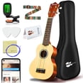 thumbnail image 1 of Everjoys Paquete para principiantes de ukelele soprano de 21 pulgadas con cuerda de arcoíris, bolsa para lecciones en línea gratuita, libro de canciones de aprendizaje rápido, selección de sintonizado, 1 of 5