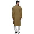 thumbnail image 2 of Atasi Solid Button Down Kurta For Boys Asymmetric Long Sleeve Kurta For Men, 2 of 4