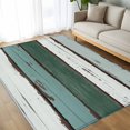 thumbnail image 4 of 6x9 Area Rugs, Green Gray White Non-Skid Rubber Backing Large Rectangle Rugs - Living Room Bedroom Home Office, Country Vintage Gradient Wooden Plank Indoor Floor Mat Carpets Washable Rug, 4 of 9