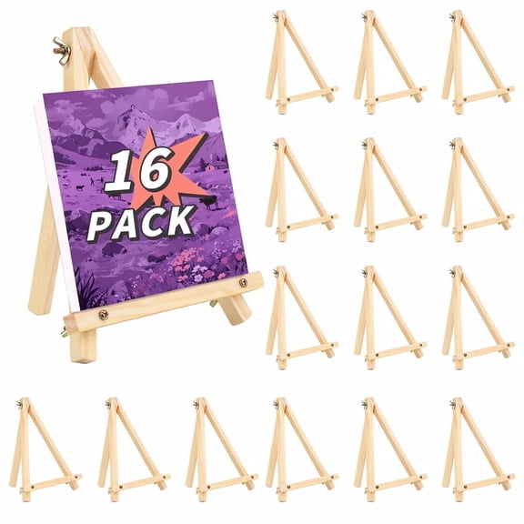 Wuxiuli 16 Pack Wooden Tabletop Art Easel for Painting Display Small Stand 9-Inch