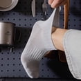thumbnail image 5 of 3Pairs Soft Men Black White Warm Cotton Socks Set Autumn Winter Male Solid Color Breathable Business Sport Short Socks For Men, 5 of 5