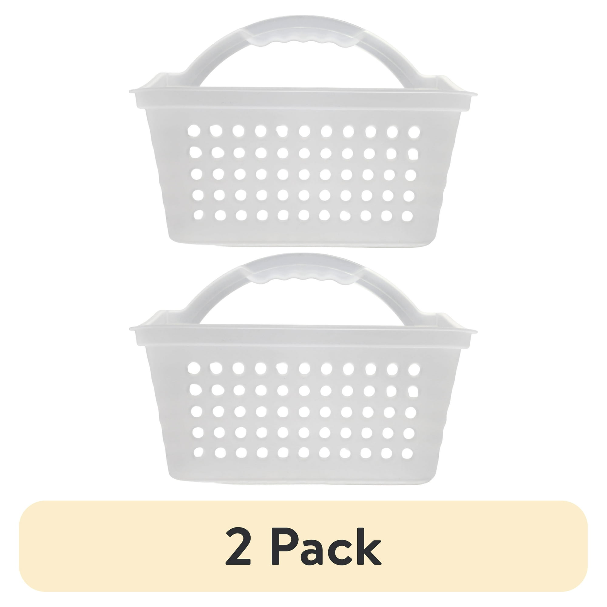 (2 pack) Mainstays Small Portable Shower Caddy, Frost Plastic