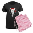 thumbnail image 5 of CafePress - Funny Tuxedo [Red Bow] Women's Dark Pajamas - Women's Short Sleeve Print T-Shirt and Pants Dark Cotton Pajama Set, 5 of 7