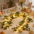 thumbnail image 4 of Colorful Easter Egg Garland - 67 Long Inch Spring Vine with Leaves for Door, Mantel, Wall, and Patio Decor, Indoor Outdoor Use, Garland with LED Light, 4 of 10
