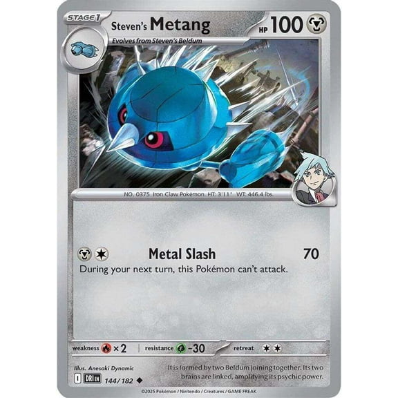 Pokemon Destined Rivals Uncommon Steven's Metang #144