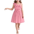 thumbnail image 2 of Spazoro Girls Midi Cold Shoulder Dresses, A-Line Crew Neck Short Sleeve Solid Casual Summer Dresses for Girls Pink Size 5-6, 2 of 7