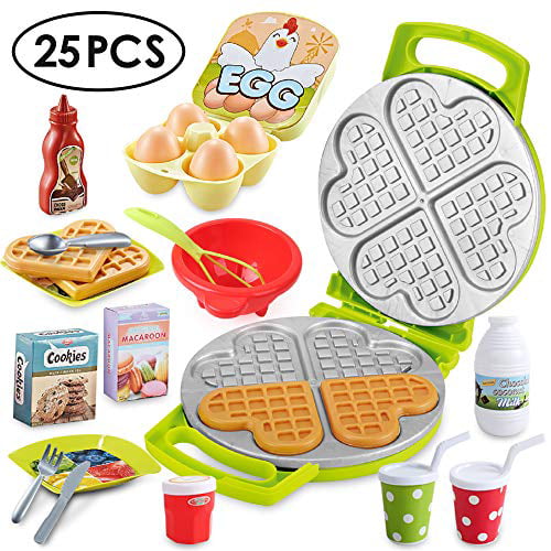 Cutting Dessert... BeebeeRun Wooden Play Food Set with Picnic Basket and Mat 
