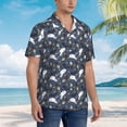thumbnail image 3 of Fuzoiu Halloween A Print Hawaiian Shirt for Men, Summer Beach Casual Short Sleeve Button Down Shirts, Men’s Beach Summer Shirts with Pocket,XX-Large, 3 of 7