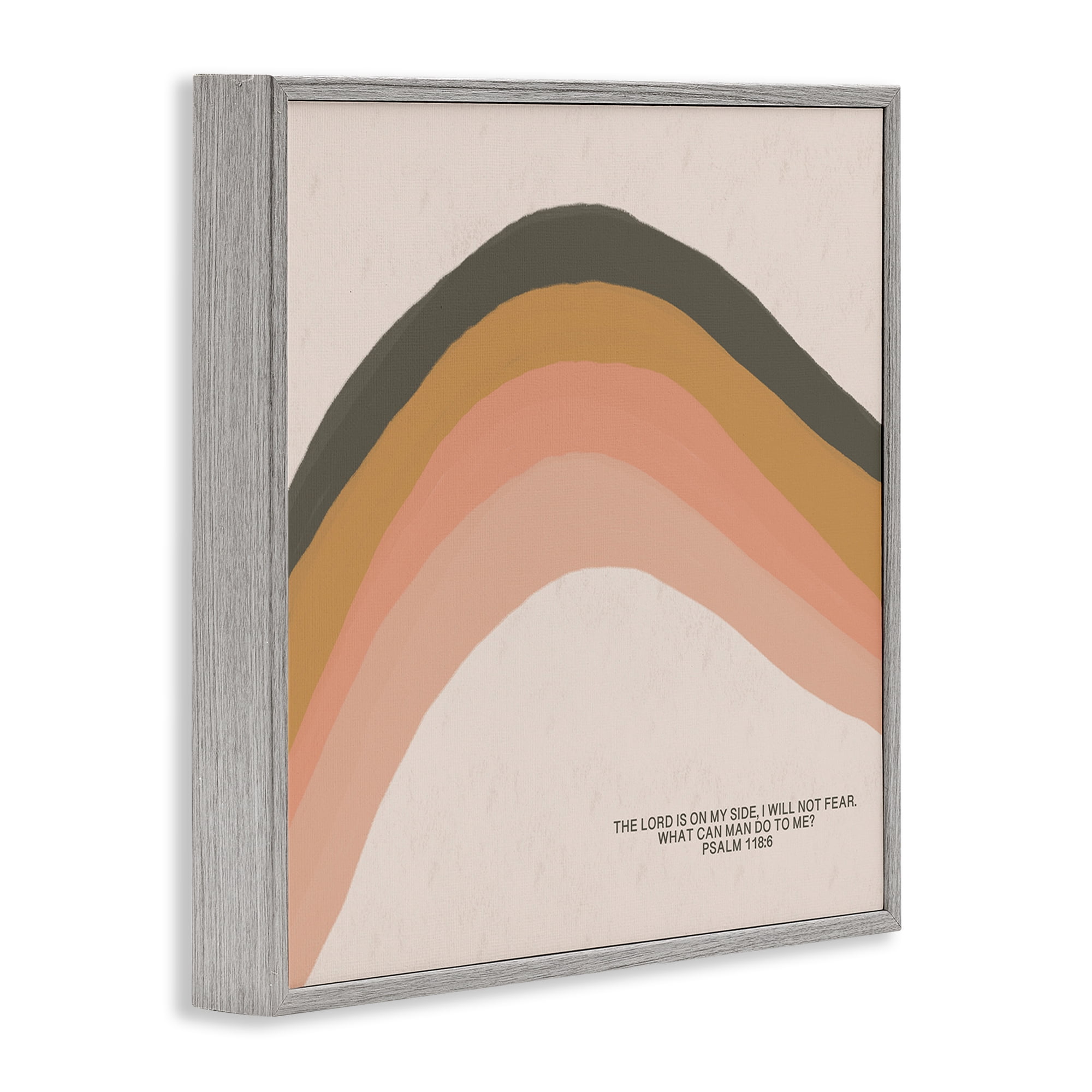 Stupell Industries Spiritual Psalm & Rainbow Religious Painting Gray Framed Art Print Wall Art, 24 x 24