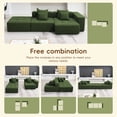 thumbnail image 3 of 105 Inch L-Shaped Modular Sectional Sofa, Corduroy Boneless Couches with Wide Armrest and Tufted Design, No Assembly Required, Full Compressed Cloud Couch for Living Room, Bedroom, Green, 3 of 9