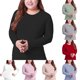 thumbnail image 4 of ALSLIAO - Ropa interior térmica de talla grande para mujer, camiseta informal de manga larga con cuello alto y blanco, talla 3XL, 4 of 8