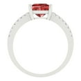 thumbnail image 4 of Clara Pucci 14K White Gold Solid Gold Garnet Solitaire with Accents Anniversary Ring for Women - 1.62 cttw Princess Cut, 4 of 8