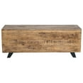 thumbnail image 2 of 46 Inch Rectangular Wooden Storage Trunk with Angled Metal Legs, Brown- Saltoro Sherpi, 2 of 4