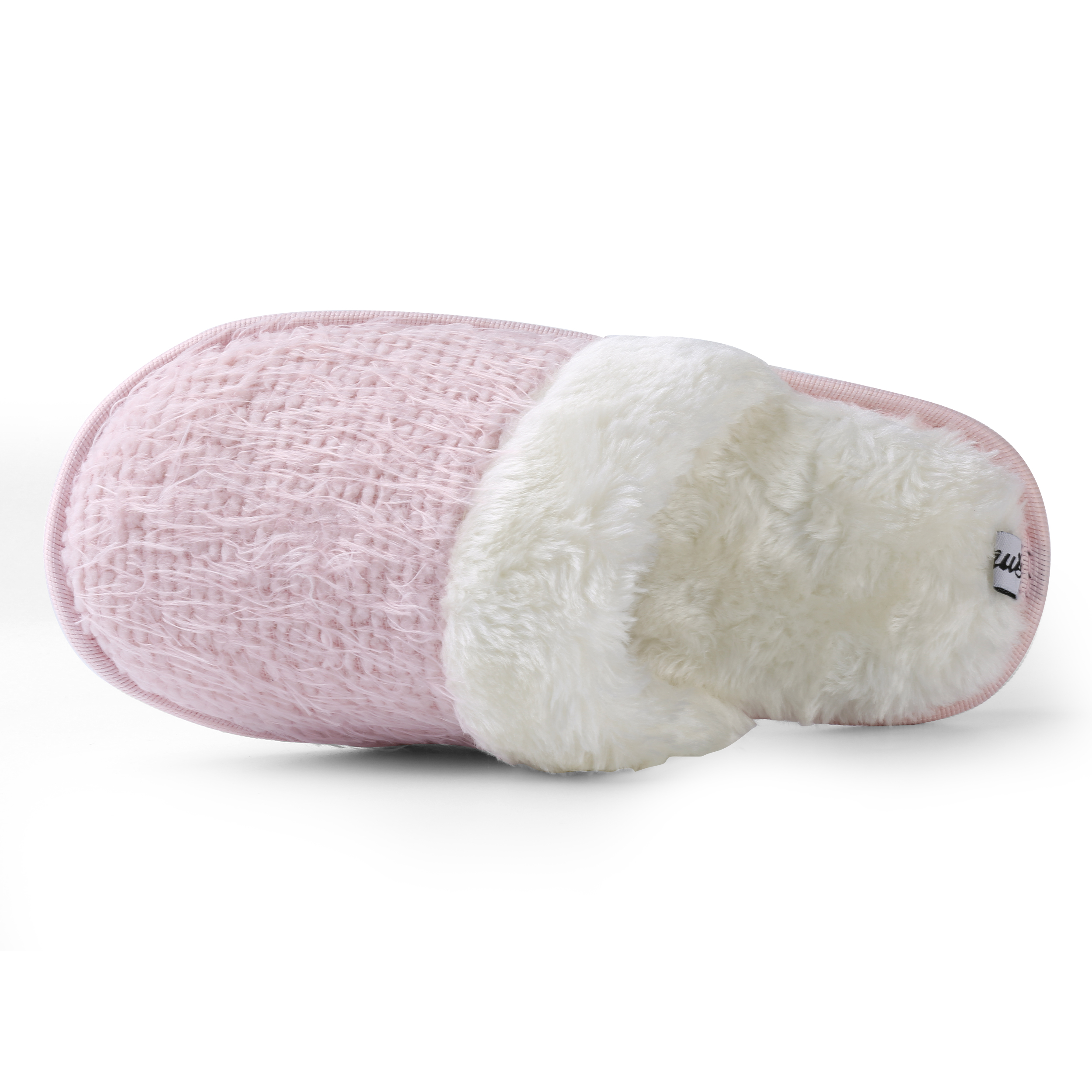 Women's Warm And Soft Sunrise Woven Plush Slippers with No-Slip Rubber Sole For Indoor, Outdoor, Spa Use (Pink)