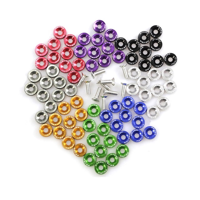 stanreset 10 Pieces Car Screws Washers Assortment Set Vehicle Bolts Decorative Washer Kit Automotive Automobile Spare Parts Green