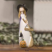 Witch Statues Halloween Decorations, Cute Party and Home Decor and Fall Decor, Classic Witches Hats, Cat, Ghost, Crow, and Pumpkins Halloween Room Decor, Ceramic Figurines