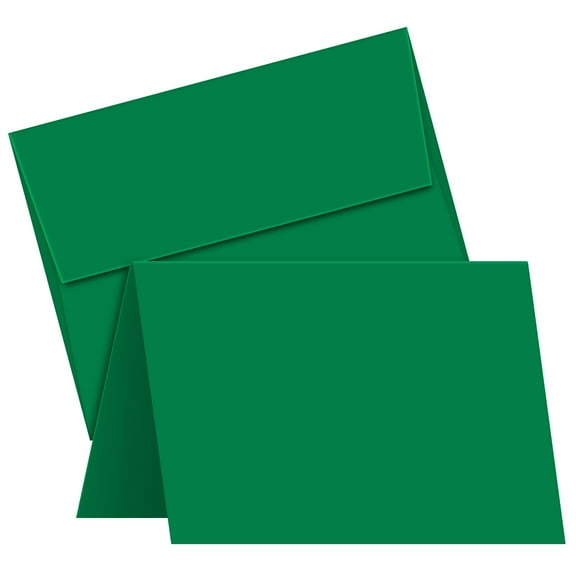 A2 Green Blank Greeting Cards with Green Envelopes – Great for Holiday, Christmas and New Year Greetings, Invitations, and Thank You Cards | 4.25” x 5.5” (When Folded) | 25 Cards and 25 Envelopes